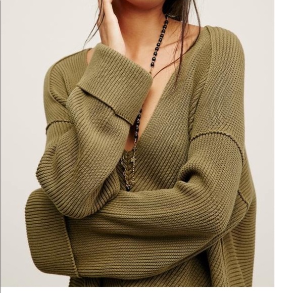 Free People Sweaters - ***Free People La Brea Olive Sweater XS